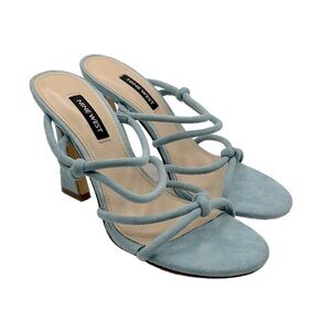 Nine West Light Blue Suede Strappy Slip On Heels Size 5.5 New with tags!